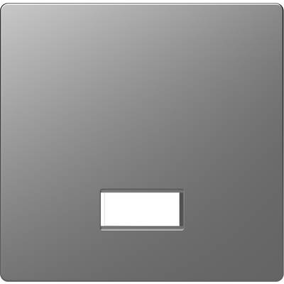 Metal plate with a rectangular cut-out in the centre.