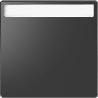 A black and grey square panel with a small, white rectangular section at the top, possibly part of an electronic device.