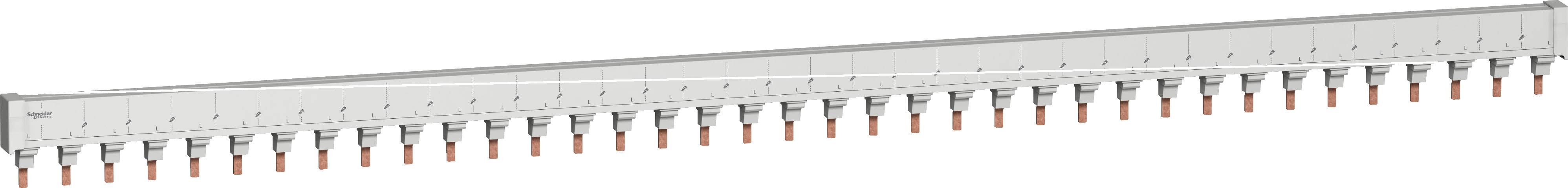 A long, narrow power strip with 24 evenly spaced sockets. It is used for organising and powering multiple devices.