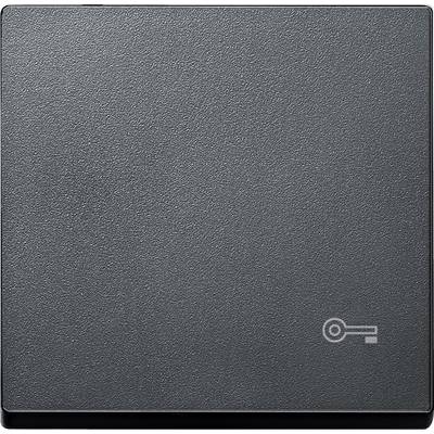Grey workstation for card reader with key symbol at bottom right.