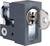 'Metal lock with an inserted key; square-shaped with visible mounting screws; suitable for locking mechanisms.'