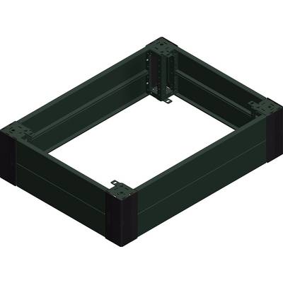 Rectangular, dark green metal frame with reinforced corners. Suitable for structural or industrial applications.<br><br>Translation: Rectangular, dark green metal frame with strengthened corners. Suitable for structural or industrial uses.