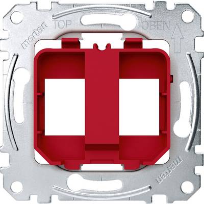 Metal switch insert with two red sockets and the inscription 'TOP' and 'OPEN'.