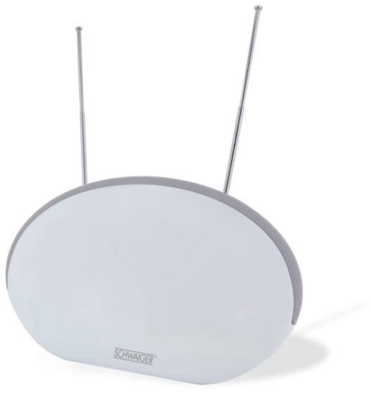 Schwaiger ZA200 DVB-T/T2 active planar antenna Indoors Amplification: 36 dB White-0