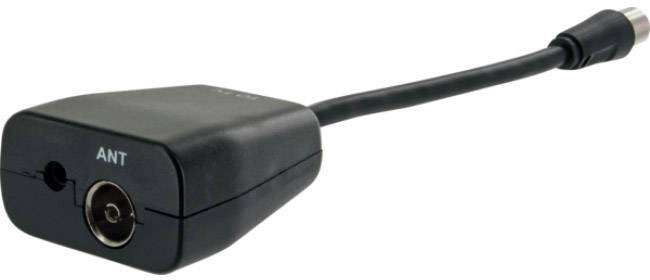 'Black socket with ANT inscription and cable plug, suitable for antenna connections.'
