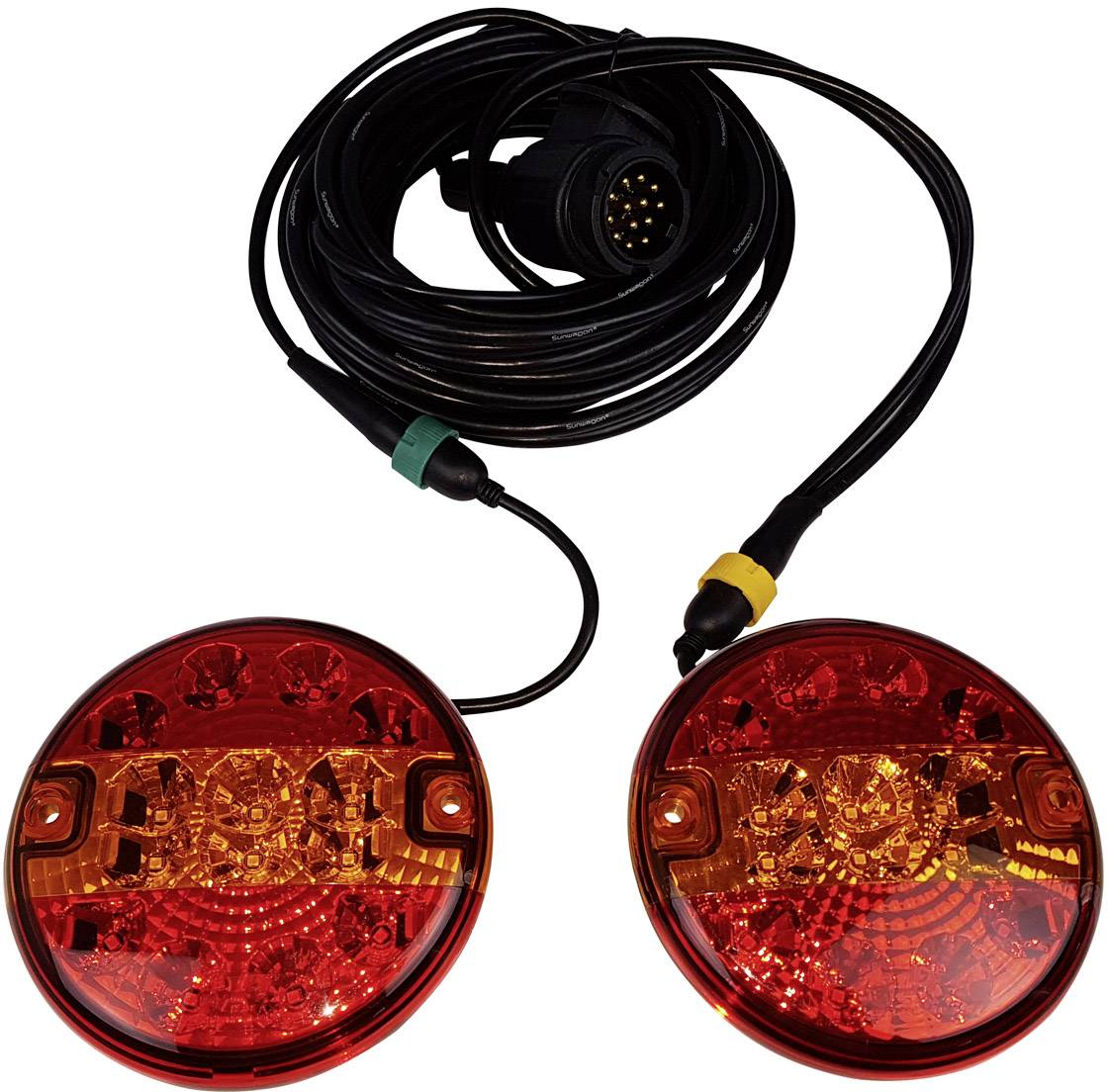 Berger & Schroeter Trailer lighting set 13-pin, 7-pin Turn signal, Brake light, Tail light rear 12 V incl. magnetic fastener