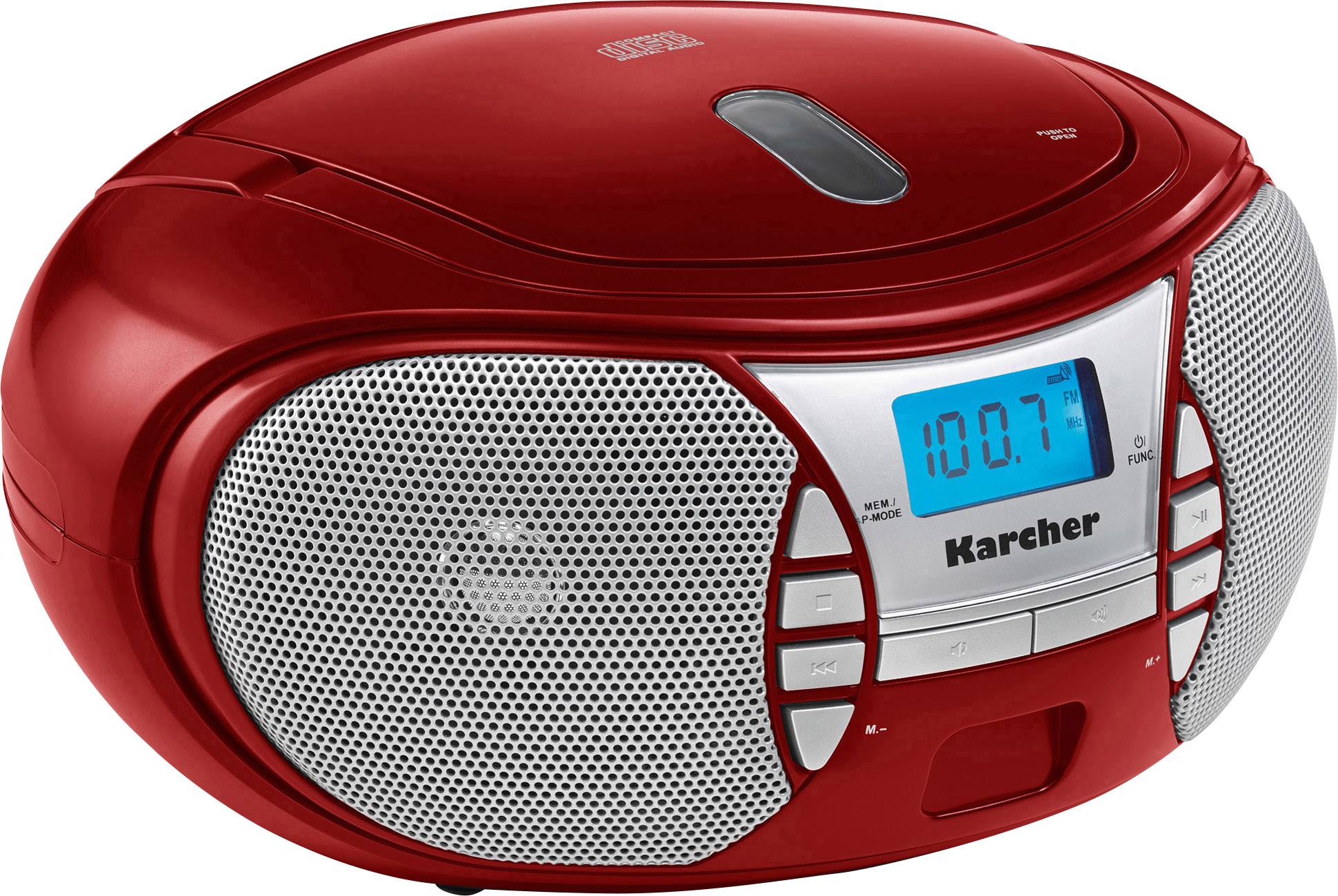 Karcher RR 5025 Radio CD player FM AUX, CD Red-1