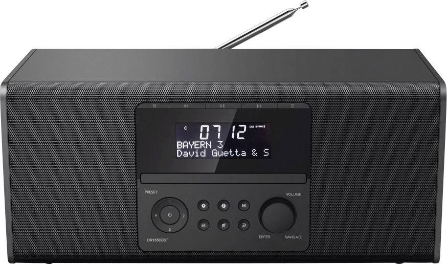 Hama DR1550CBT Desk radio DAB+, FM Bluetooth, CD, USB Black