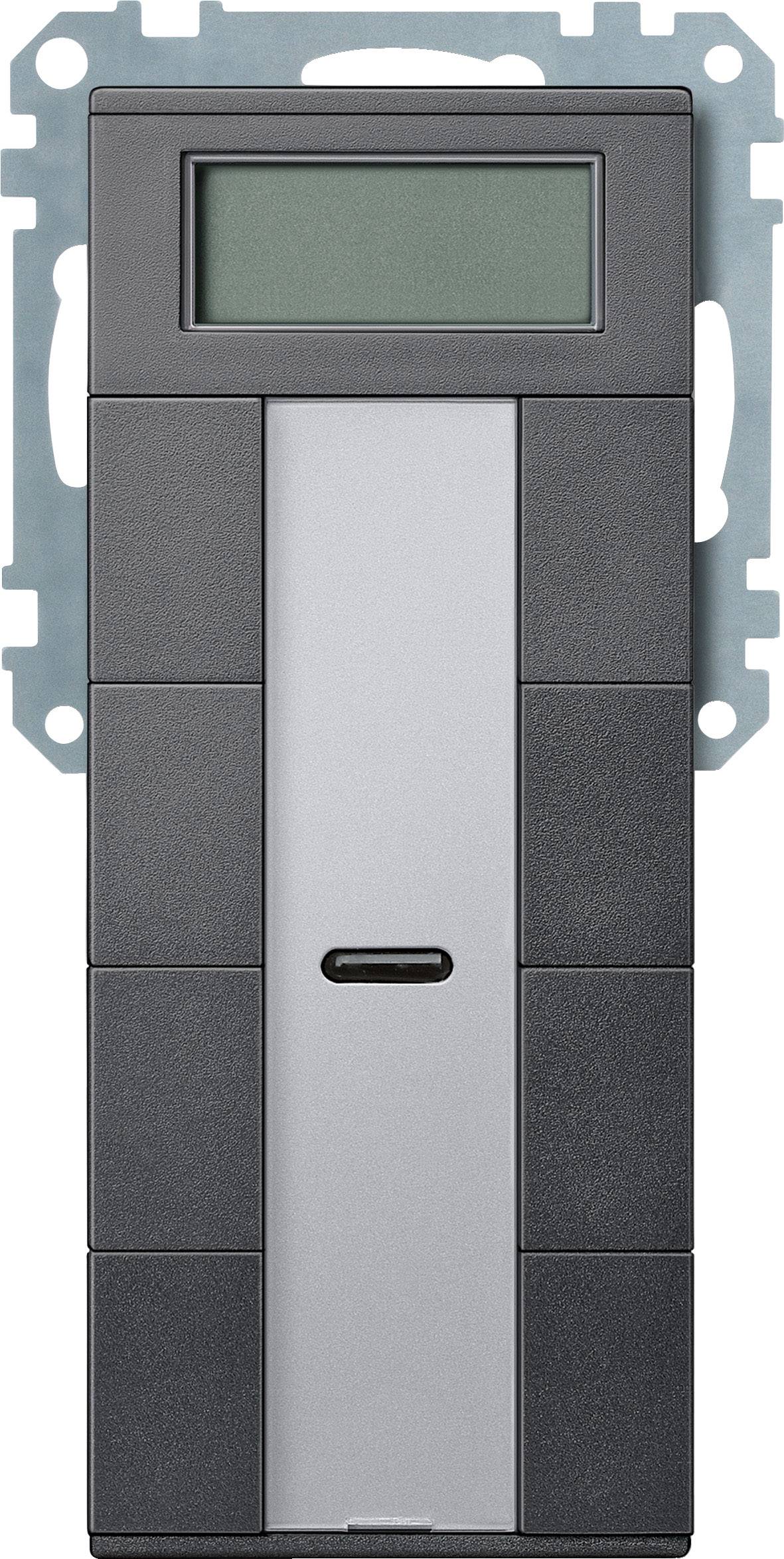 Electronic access control station with display and card reader slot, for wall mounting.