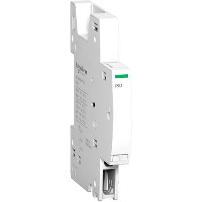 Schneider Electric decoupling module, iSD model, side view, grey colour, for electrical applications.