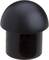 A black plastic protective cap with a dome-shaped top, which serves as an end cap for pipes or rods.