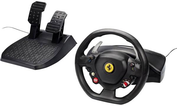 Thrustmaster Ferrari 458 Italia Steering wheel USB 2.0 PC, Xbox 360 Black incl. foot pedals ...