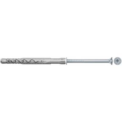 Grey nylon wall plug with fitted metal screw, suitable for heavy-duty fixings in concrete or masonry.