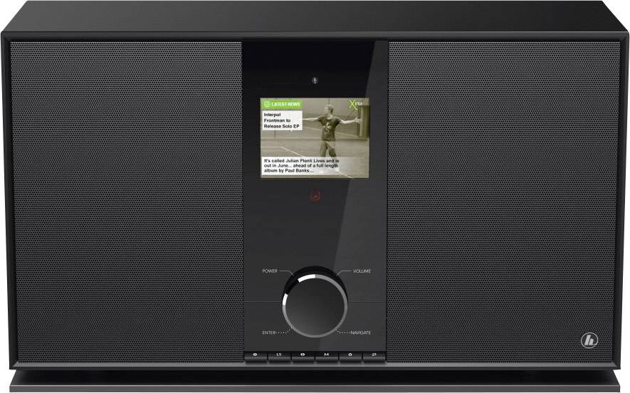 Hama DIR3605MSBT Internet desk radio DAB+, FM AUX, Bluetooth, LAN, Wi-Fi, Internet radio Battery charger, Multi-room Black