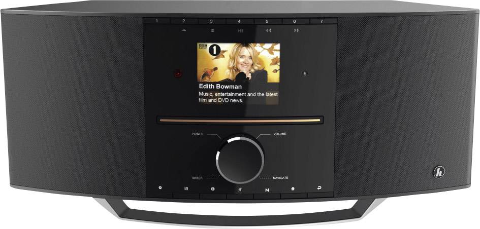 Hama DIR3505MSCBT Internet desk radio DAB+, FM AUX, Bluetooth, CD, LAN, USB, Wi-Fi, Internet radio Battery charger, Multi-room Black