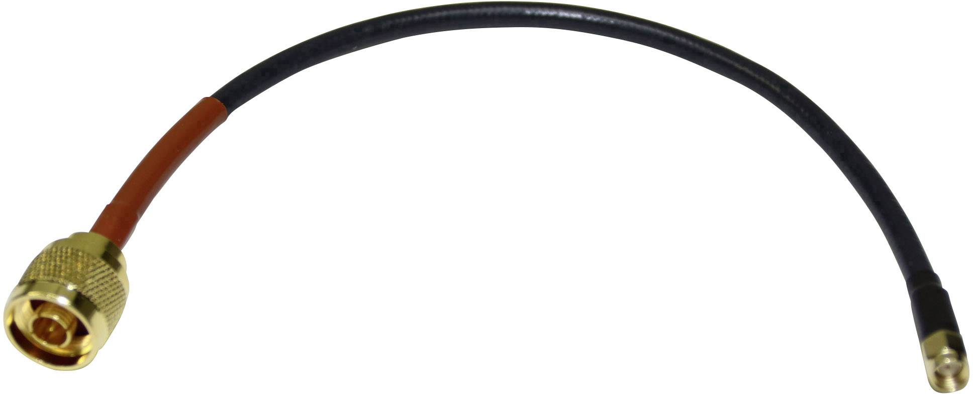 A short, black antenna cable adapter with gold-plated connectors at both ends, used for connecting RF devices.