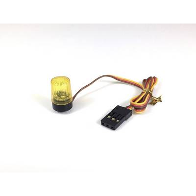 A yellow LED light with a cable and black plug, likely for electronic applications. The light appears to be space-efficient.