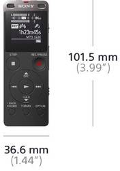 Sony ICD-UX560 Digital dictaphone Black incl. bag, Noise cancelling |