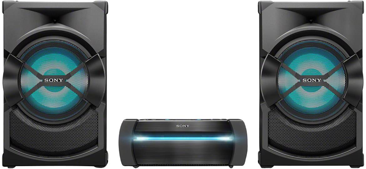 Sony Shake X30D Audio system Bluetooth, DVD, NFC, FM, USB, incl. karaoke function, Mood lighting Black