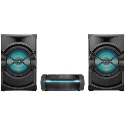 Sony Shake X30D Audio system Bluetooth, DVD, NFC, FM, USB, incl. karaoke function, Mood lighting Black