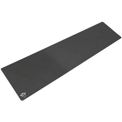 Large, rectangular black mouse mat with a small white logo in the bottom left corner. Perfect for gaming or office use.