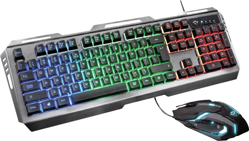 Trust GXT845 Tural USB Gaming keyboard and mouse set Backlit, USB port German, QWERTZ Black-7