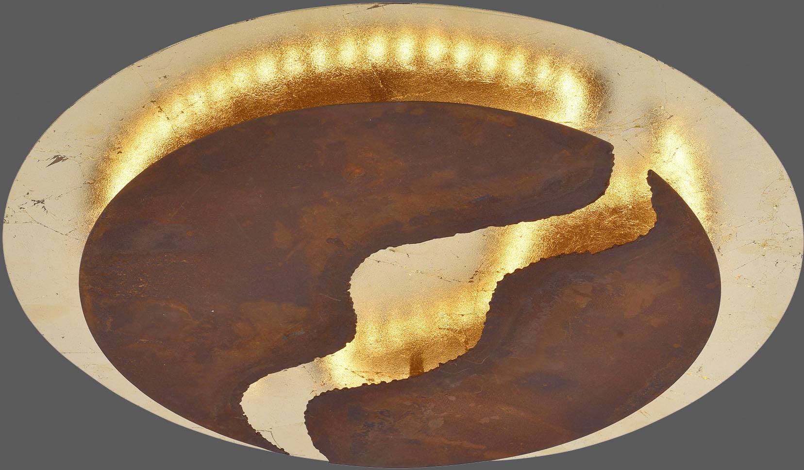 Paul Neuhaus 6983-48 NEVIS LED ceiling light LED (monochrome) 42 W Rust brown, Gold leaf (glossy)-1