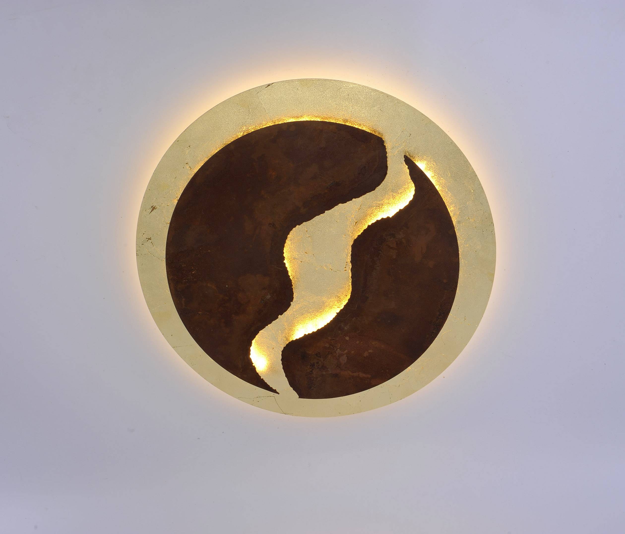 Paul Neuhaus 6983-48 NEVIS LED ceiling light LED (monochrome) 42 W Rust brown, Gold leaf (glossy)-2