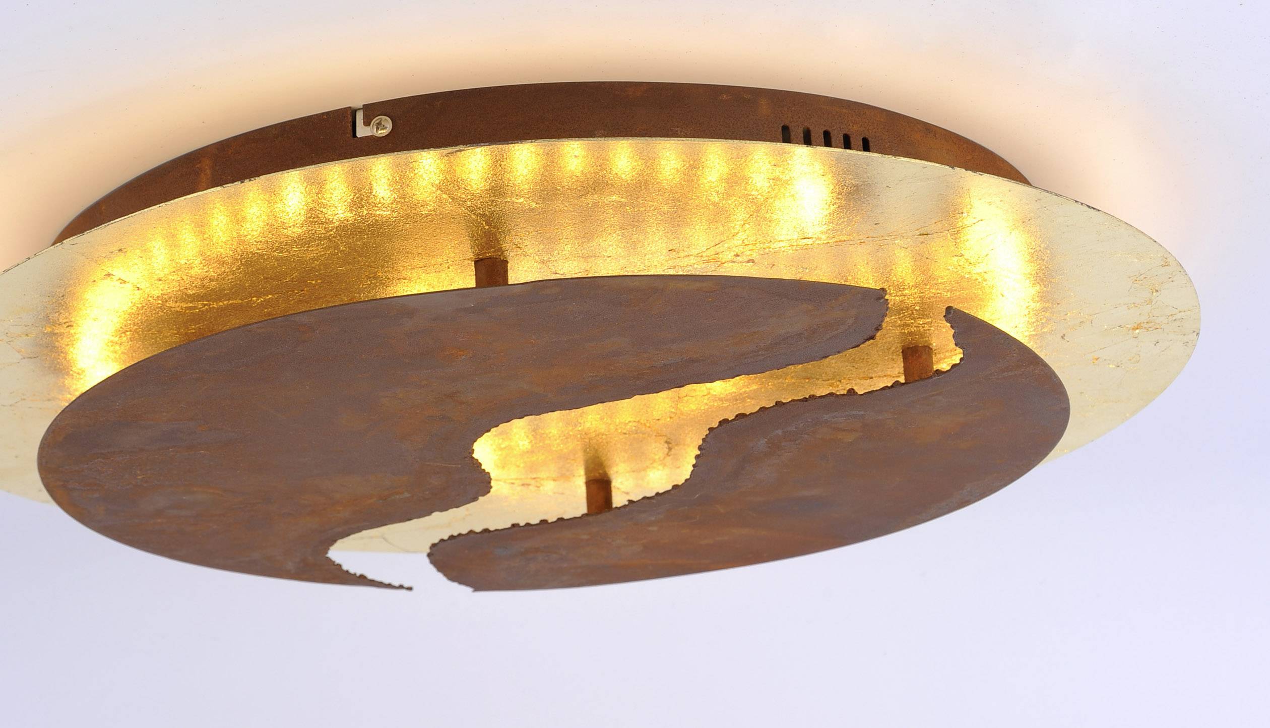 Paul Neuhaus 6983-48 NEVIS LED ceiling light LED (monochrome) 42 W Rust brown, Gold leaf (glossy)-3