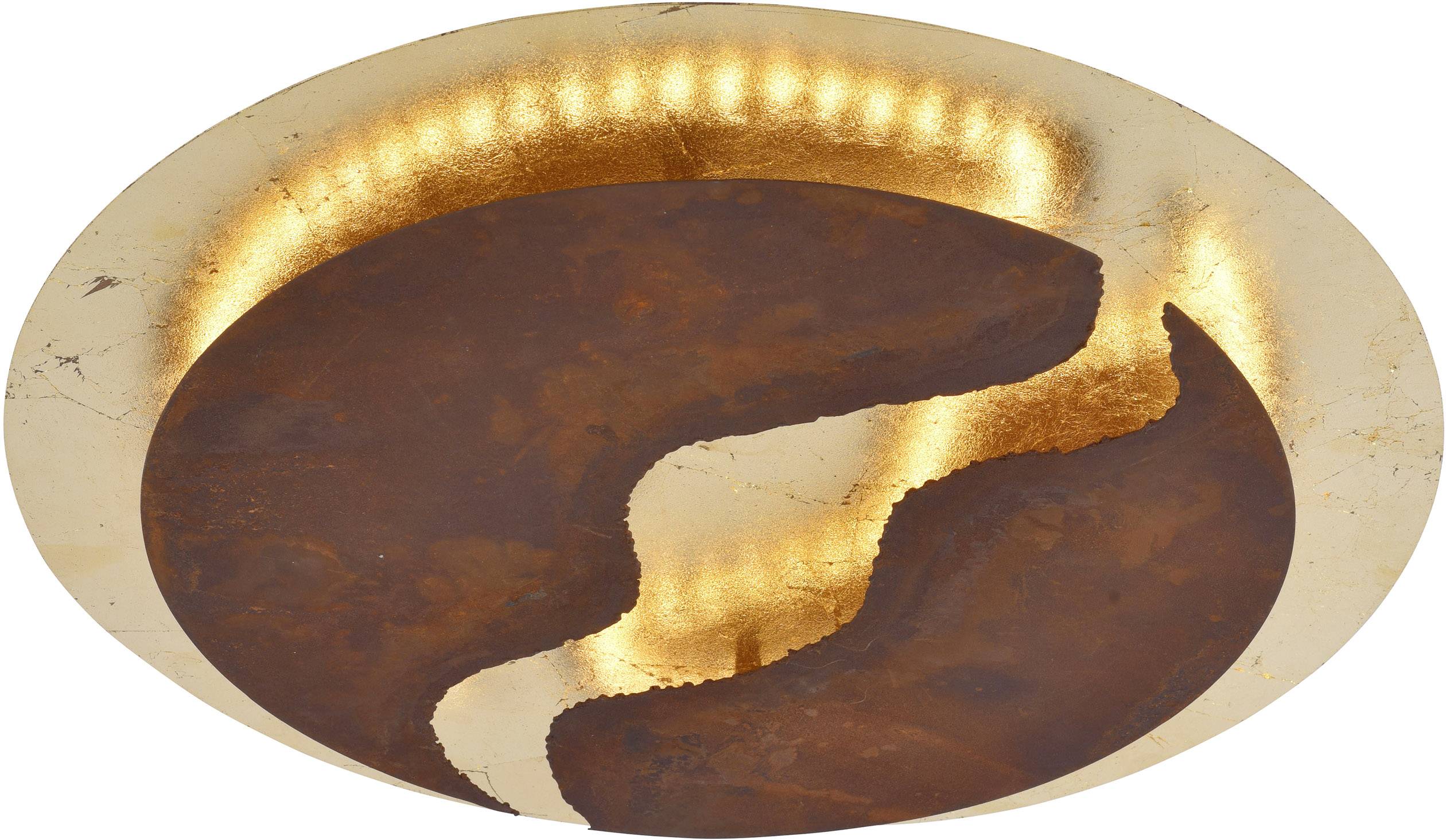 Paul Neuhaus 6983-48 NEVIS LED ceiling light LED (monochrome) 42 W Rust brown, Gold leaf (glossy)-5