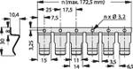 Fischer Elektronik Transistor bracket (10 slots) THFM 10 Suitable for: TO 218, TO 220, TO 247, TO 264, SOT 32 Heat sink features with pre-drilled holes (L x W x H) 172.5 x 10.4 x 30 mm