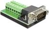 Delock 65424 VGA Adapter [1x VGA plug - 1x Screw terminals] Black 0.00 m
