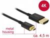 Delock HDMI Cable HDMI-A plug, HDMI-Micro-D plug 4.50 m Black 84785 4K UHD, gold plated connectors HDMI cable