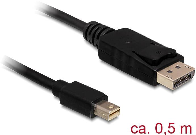 Mini DisplayPort OUT to DisplayPort IN Cable black 0.5m 