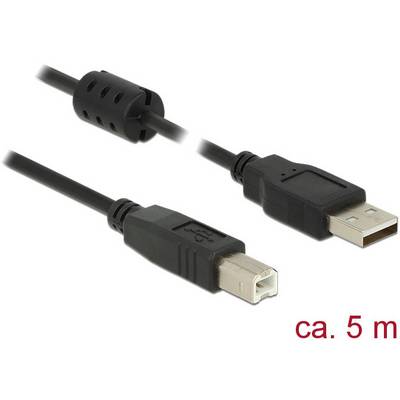 'A USB cable with USB-A and USB-B connectors, approximately 5 metres long.'