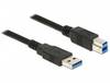 Delock USB cable USB 3.2 1st Gen USB-A plug, USB-B plug 1.00 m Black gold plated connectors 85066