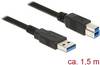 Delock USB cable USB 3.2 1st Gen USB-A plug, USB-B plug 1.50 m Black gold plated connectors 85067