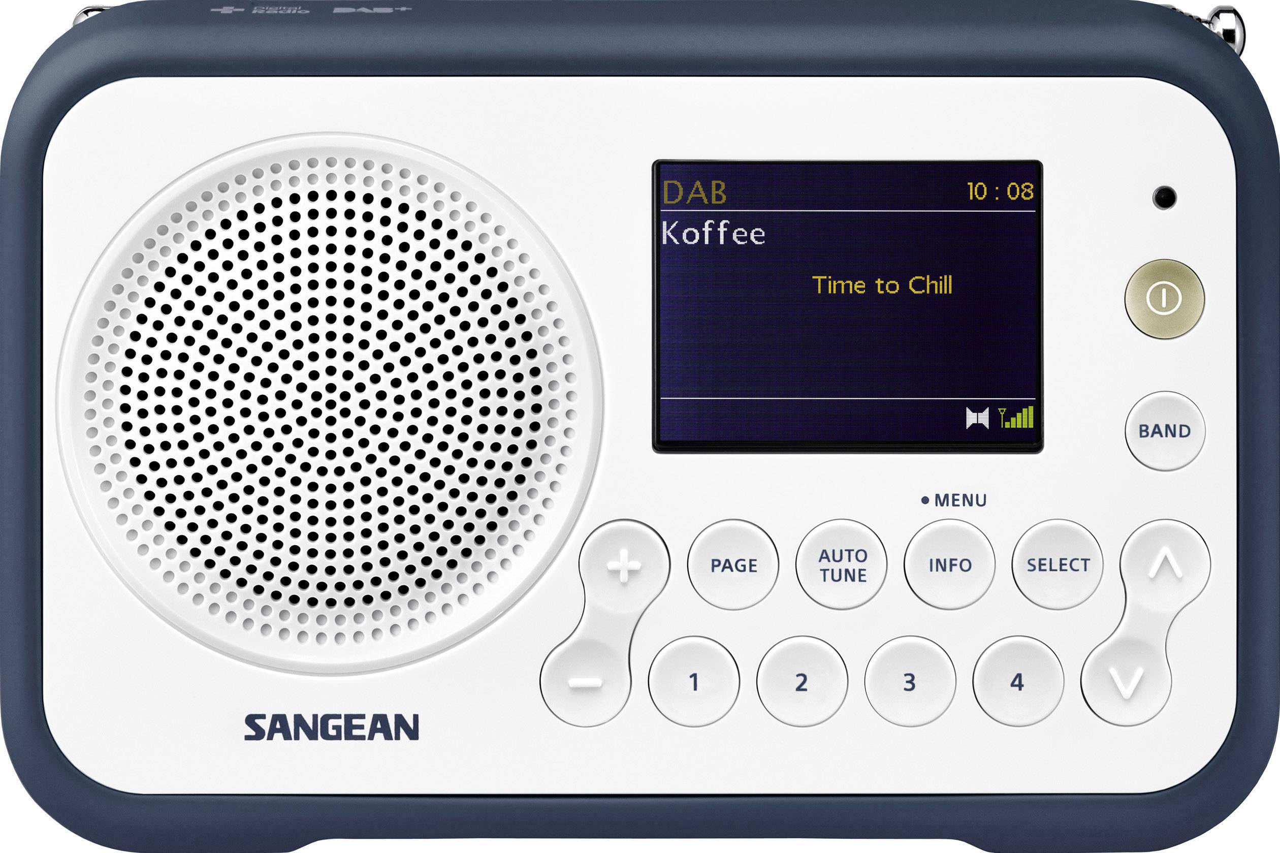 Sangean DPR-76 Portable radio DAB+, FM rechargeable White, Blue