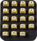 A black plate with 20 yellow, numbered keycaps arranged in four rows, numbered from 1 to 20.