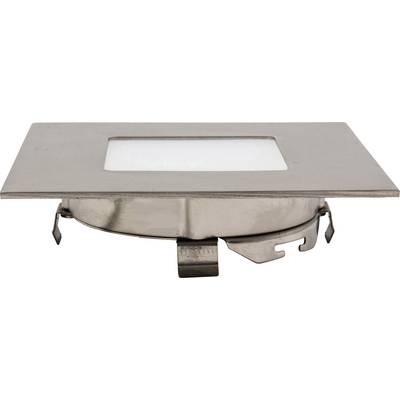 Rectangular metal recessed light with a brushed surface and white light field, suitable for modern room design.