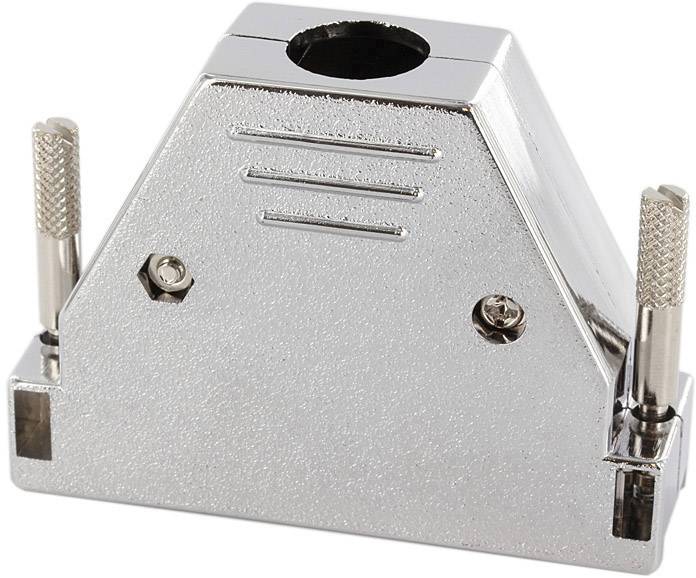 Metal mounting bracket with a rectangular base and two screw clamps on the sides. Upper opening for receiving a round object.