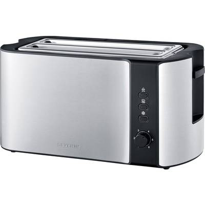 Severin AT 2590 Twin long slot toaster with home baking attachment Stainless steel, Black