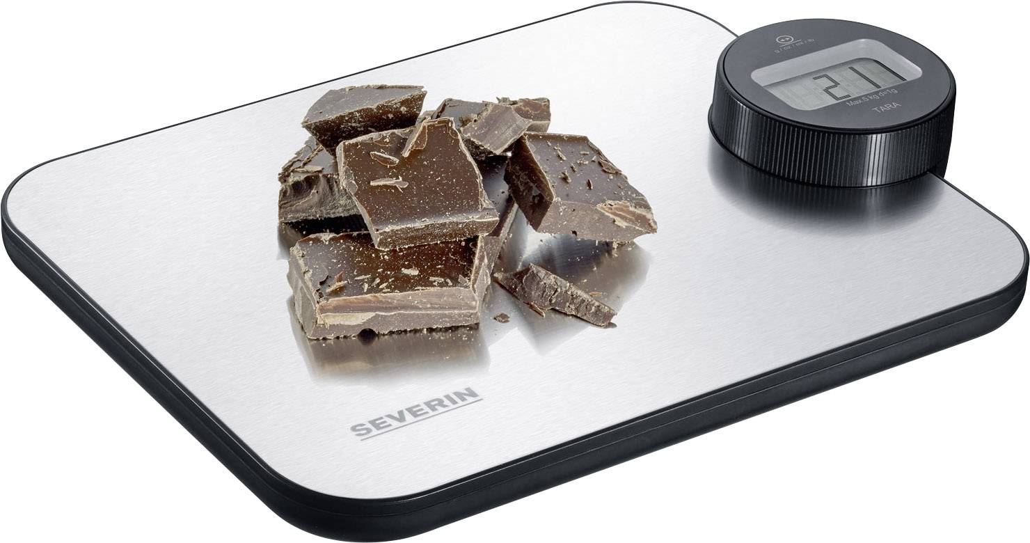 Severin KW 3671 Kitchen scales Weight range=5 kg Stainless steel (brushed), Black-2