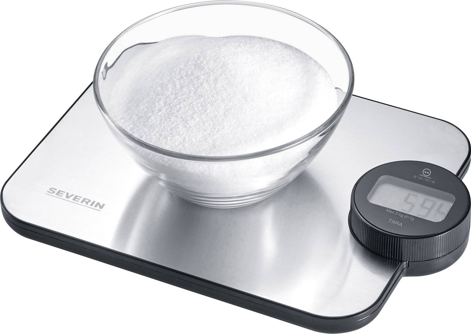 Severin KW 3671 Kitchen scales Weight range=5 kg Stainless steel (brushed), Black-3