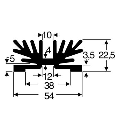 Fischer Elektronik SK 65 37,5 SA-1 X M3 Heat sink 3.5 K/W (L x W x H) 54 x 37.5 x 22 mm SOT 32 