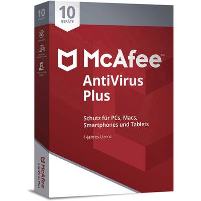 McAfee AntiVirus Plus 10 Device Full version, 10 licences Android, iOS, Mac OS, Windows Antivirus, Security
