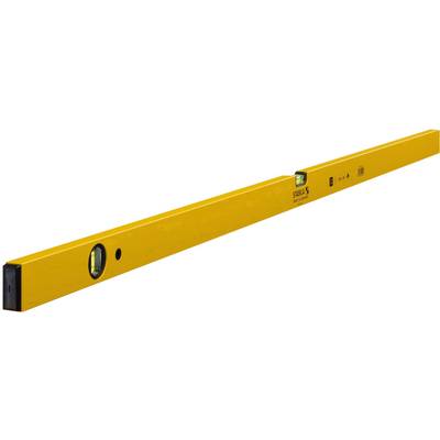 Yellow spirit level with bubble vials for measuring horizontal and vertical levels. Suitable for precise construction and DIY work.
