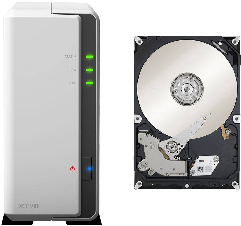 Synology DiskStation DS119j-4TB-FR NAS server 4 TB 1 Bay built-in 1x 4TB HDD (recertified)