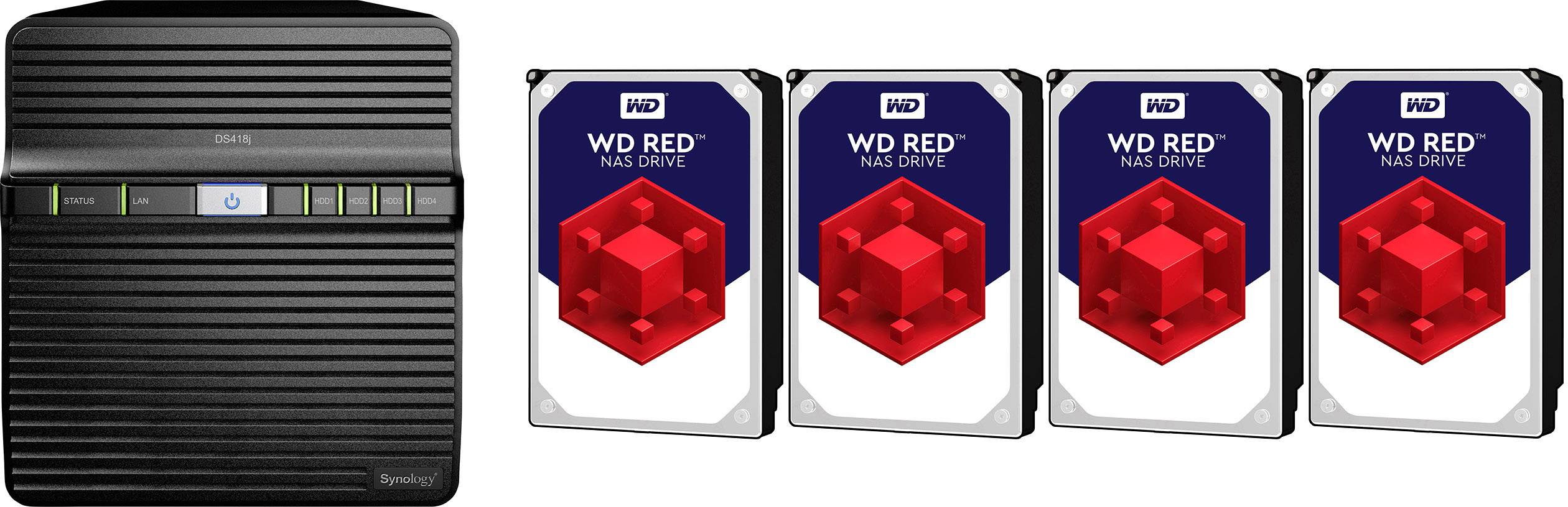Synology DiskStation DS418j NAS server 16 TB 4 Bay built-in Western Digital RED DS418J-16TB-RED