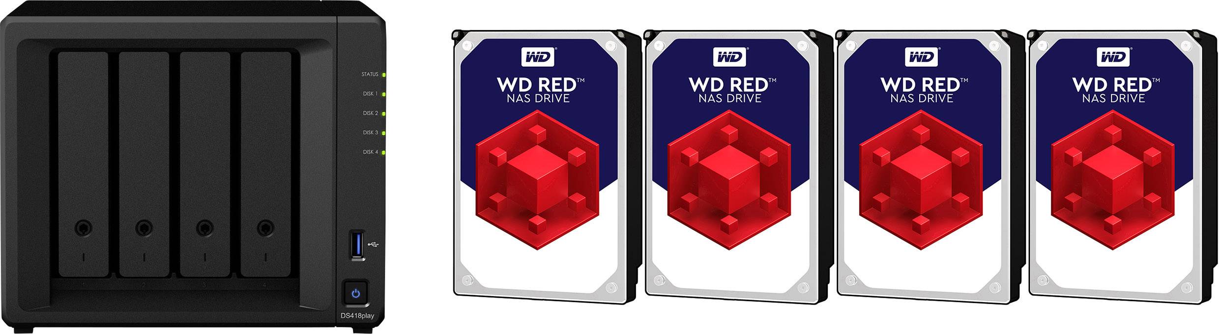 Synology DiskStation DS418play-8TB-RED NAS server 8 TB built-in Western Digital RED